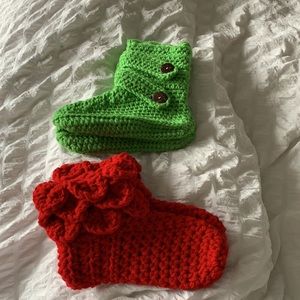 Woman’s home made slippers 2 pairs size 7-8